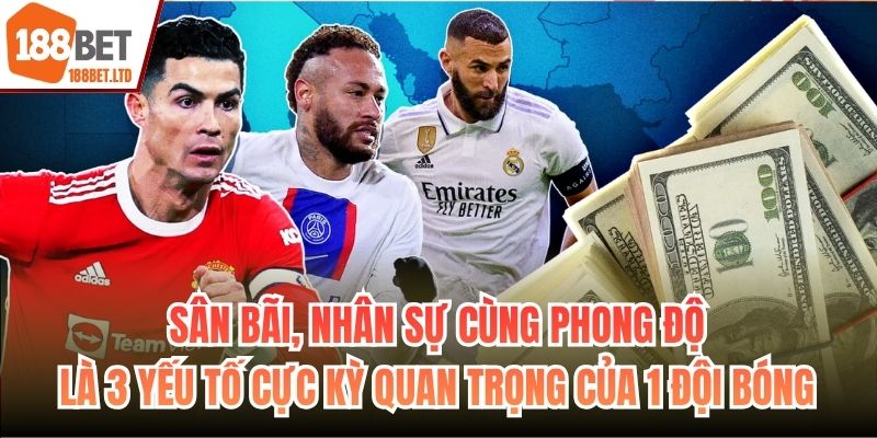 Sân bãi, nhân sự cùng phong độ là 3 yếu tố cực kỳ quan trọng của 1 đội bóng