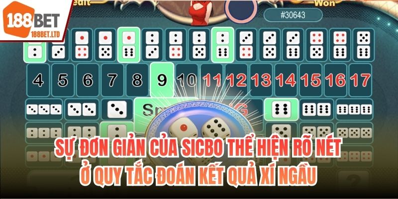 Sự đơn giản của sicbo thể hiện rõ nét ở quy tắc đoán kết quả xí ngầu